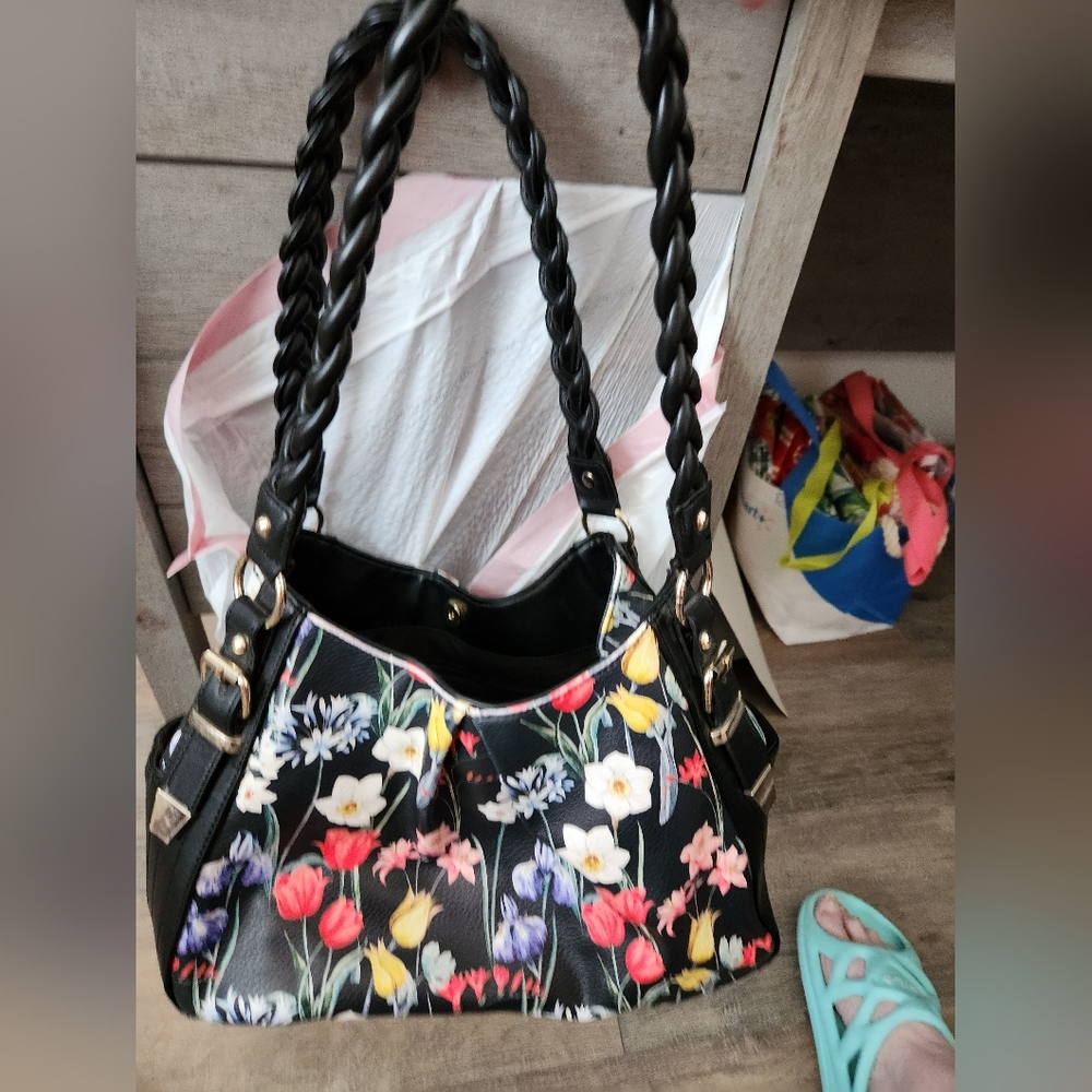 Flowered hand bag - Picture 2 of 3